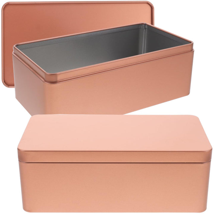 NOLITOY Blechdose 2 Stück Metall Dose Deckel Gold Rechteck Box Tee Kekse Geschenk Party Deko Fest Zu