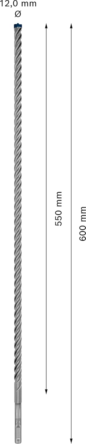 Bosch Professional 1x Expert SDS plus-7X Hammerbohrer (für Stahlbeton, Ø 12,00x600 mm, Zubehör Bohrh