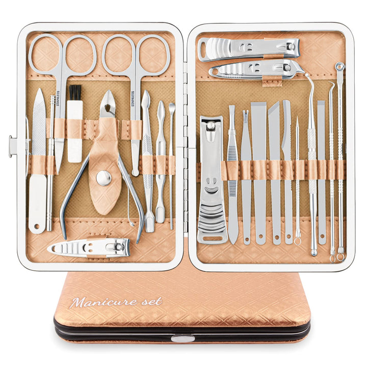 Maniküre Set 23 stücke Professionelles Nagelknipser Kit Pediküre Kit Pflegeset aus Edelstahl Nagelpf