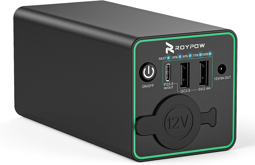RoyPow Powerbank mit zigarettenstecker 30W PD Tragbares Ladegerät USB-C Power Bank mit 12V DC Anschl