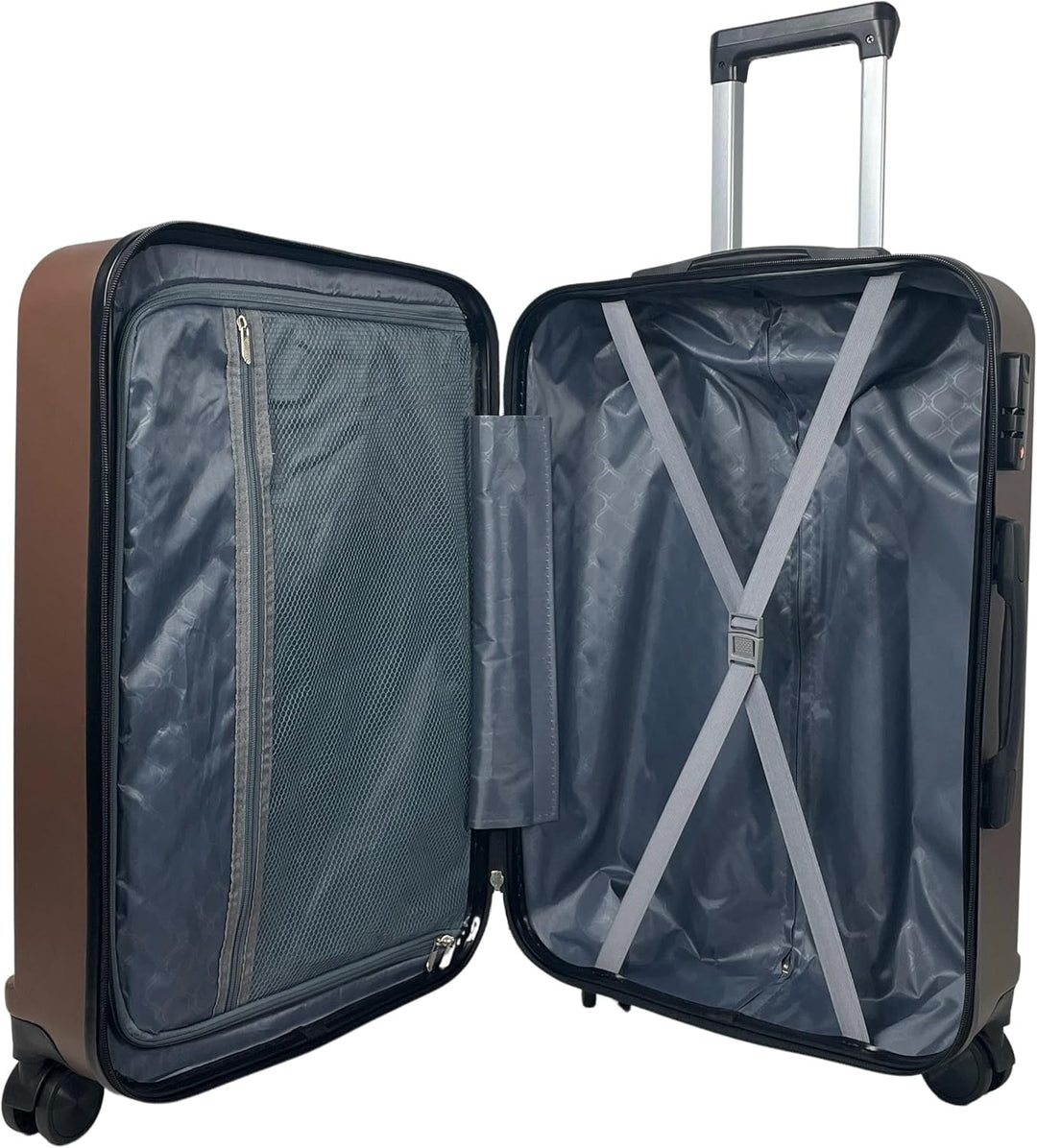 MY TRAVEL BAG Hartschalen-Koffer Trolley Reisekoffer (Handgepäck-Mittel-Gross-Set) 4 Doppel-Rollen (