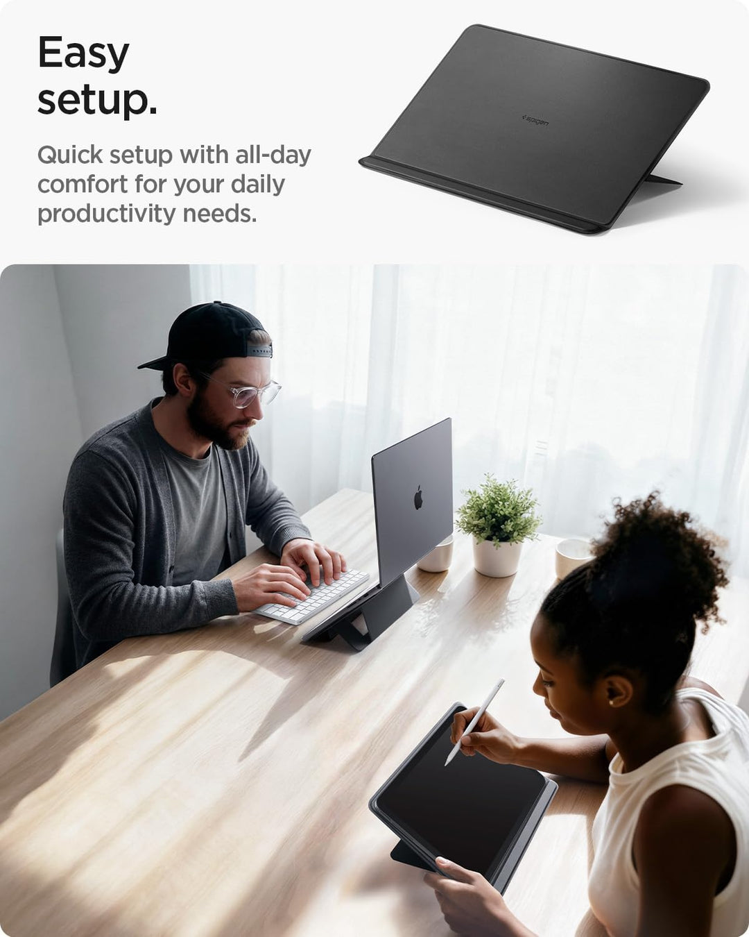 Spigen Slim Fold Laptop Ständer, Ultradünn & Leicht Laptopständer, Ultra-Schlankes Design Laptop Sta