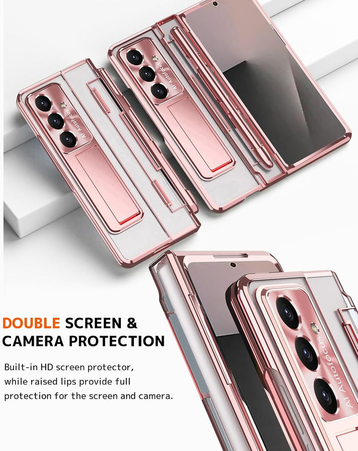 NINKI für Luxus Scharnierschutz fürSamsung Galaxy Z fold 7 Hülle mit S Pen und Halter,5 in 1 Display