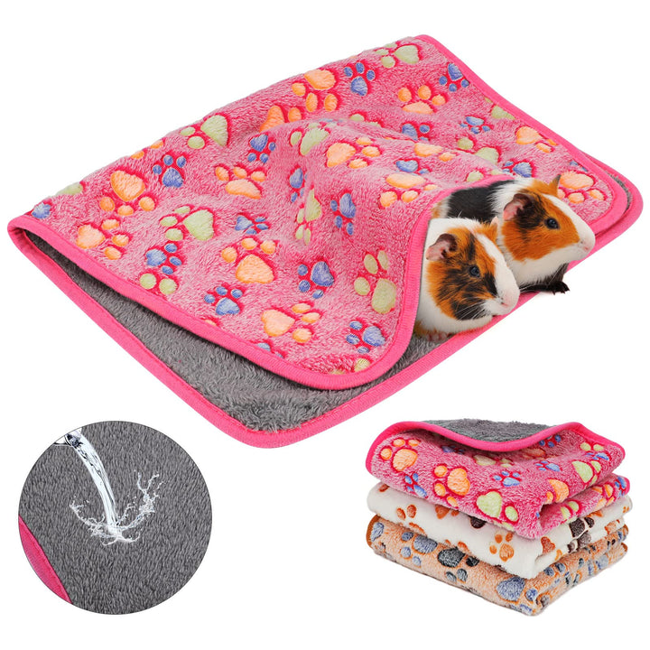 YUEPET wasserdichte Meerschweinchen-Decken, waschbar, 3 Stück, kleine Tier-Fleece-Käfigeinlagen, Hau
