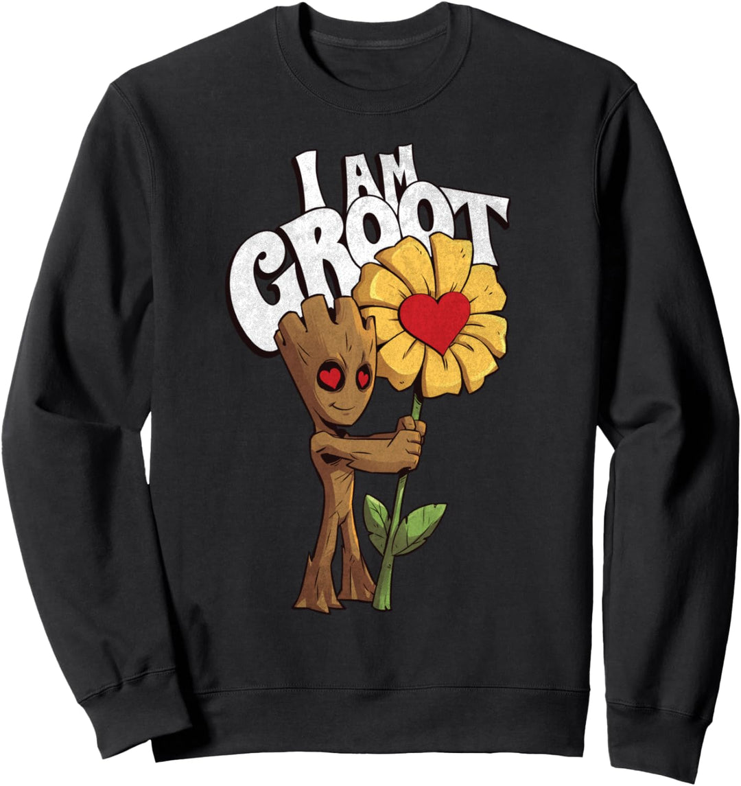 Marvel Guardians I AM GROOT Daisy Flower Valentine's Sweatshirt