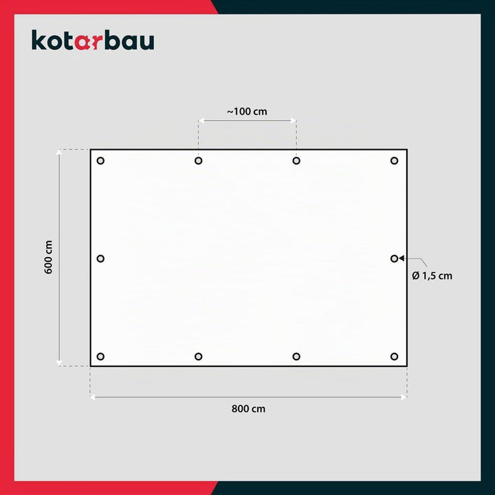 KOTARBAU® Gewebeplane 6x8 m Tarnfarbe 80g/m2 Abdeckplane Verstärkten Ösen Schutzplane Bauplane Wasse