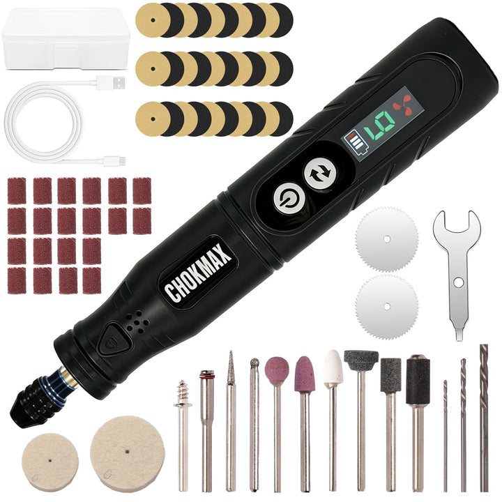 Mini Multifunktionswerkzeug, 6-Gang-Schleifgerät mit Display, Universalspannzange und LED-Frontleuch