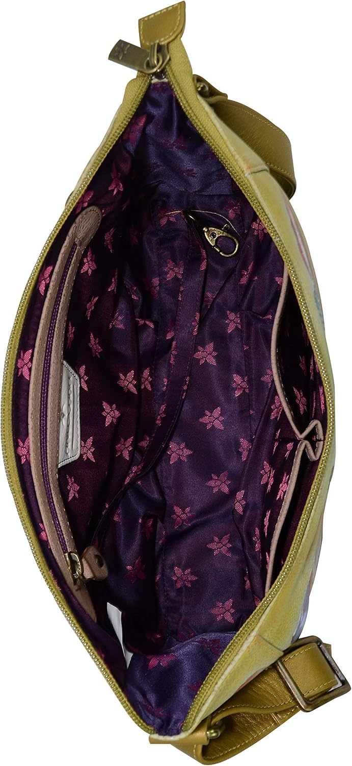 Anuschka Handbemalte Hobo Schultertasche aus Echtleder Gift Of The Sea, Gift Of The Sea