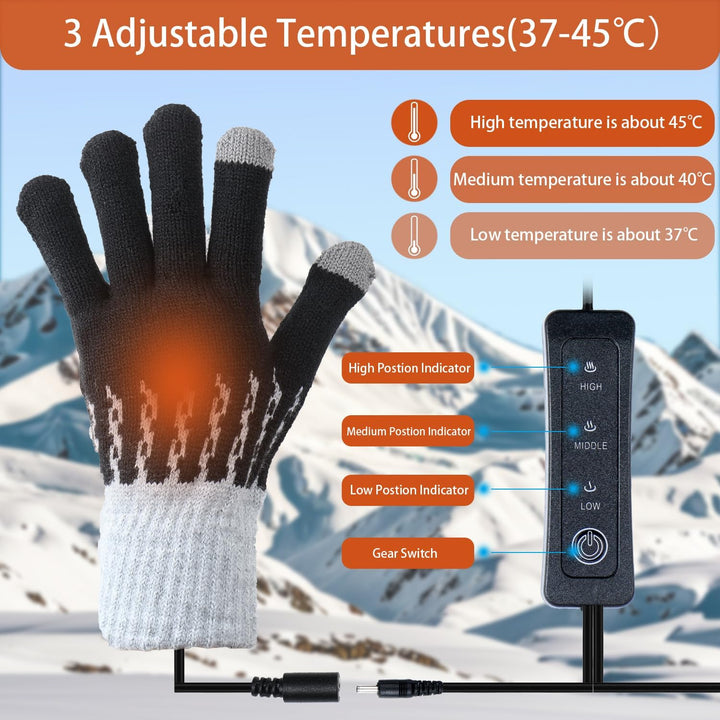 USB Beheizte Handschuhe für Männer Frauen, Winter Hände Warm Handschuh Vollhände Touchscreen Laptop