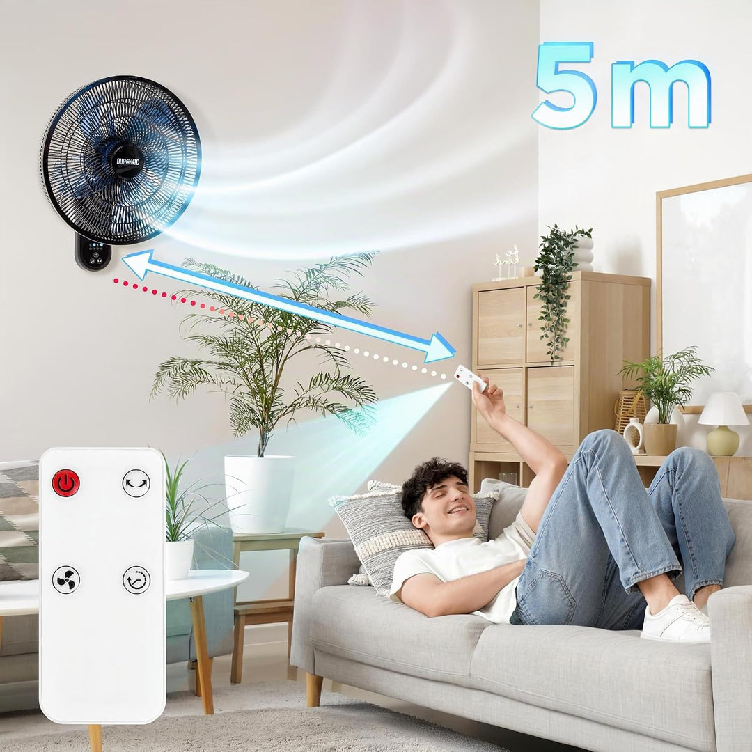 Duronic FN42 Wandventilator, Ventilator zur Montage, mit Fernbedienung Fn42 Bk, Fn42 Bk