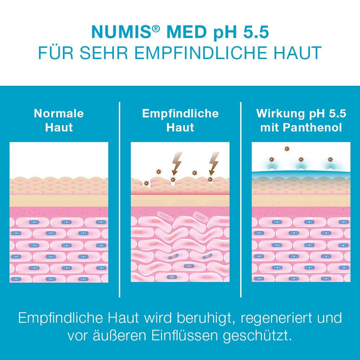 numis med Waschlotion ph 5.5-6er Pack Hautberuhigende Körperlotion für sehr empfindliche &amp; sensible