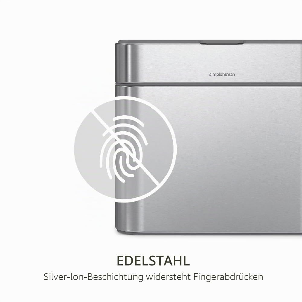 Simplehuman CW1645 4 Liter, Kompost-Caddy, Komposteimer für Küche mit Deckel, gebürsteter Stahl, 5 J