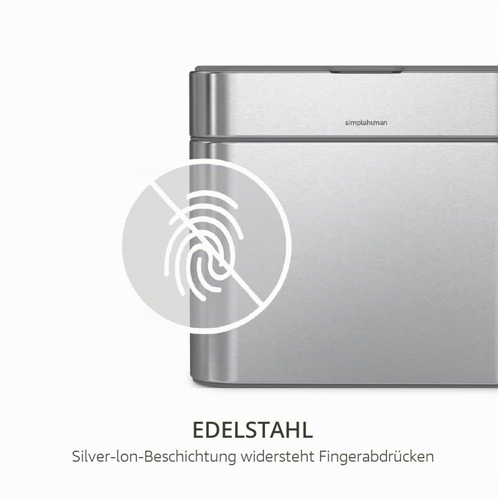 Simplehuman CW1645 4 Liter, Kompost-Caddy, Komposteimer für Küche mit Deckel, gebürsteter Stahl, 5 J