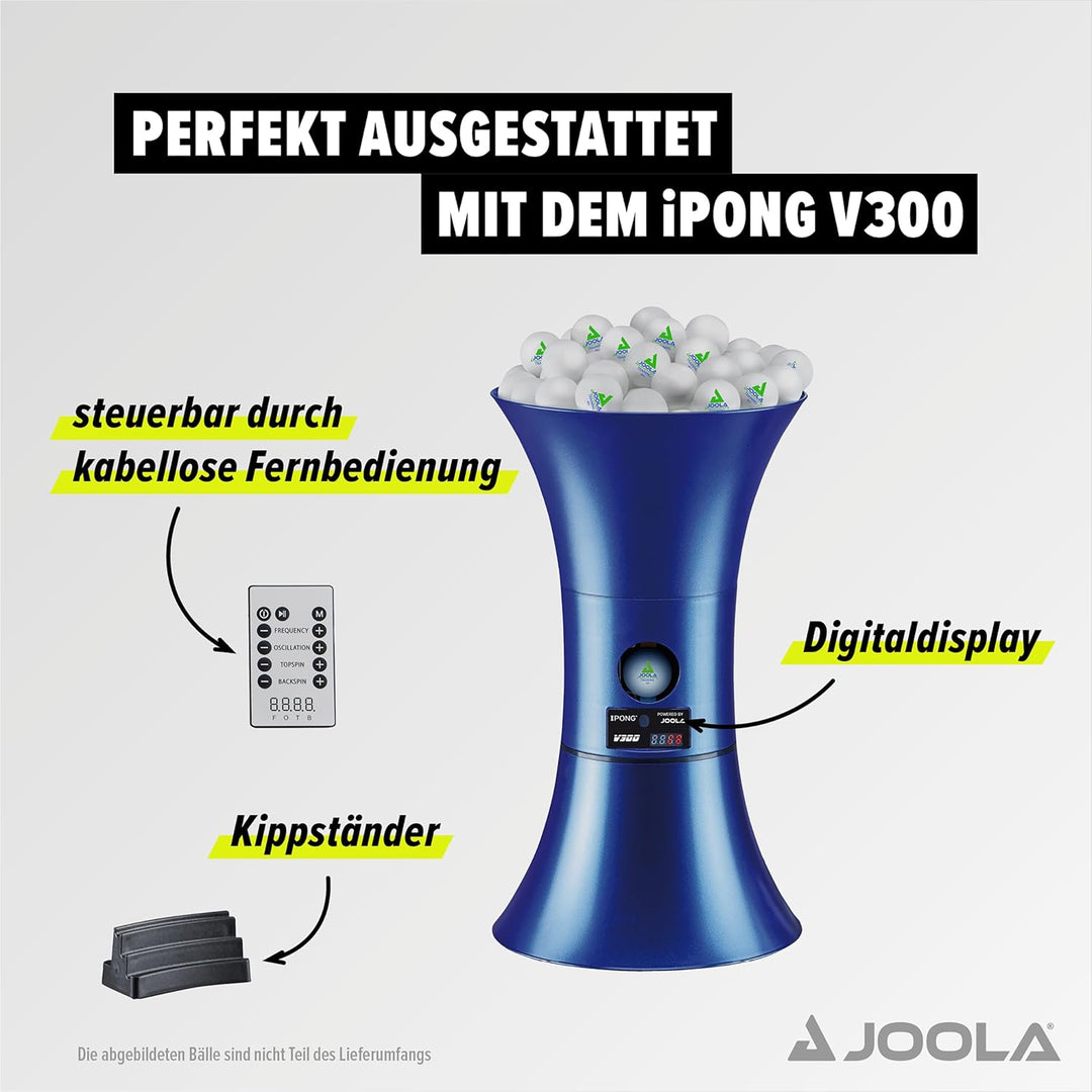 JOOLA Tischtennis-Roboter iPong V300 | V200 Tischtennis Ballmaschine - Tischtennistrainer für 40+ mm