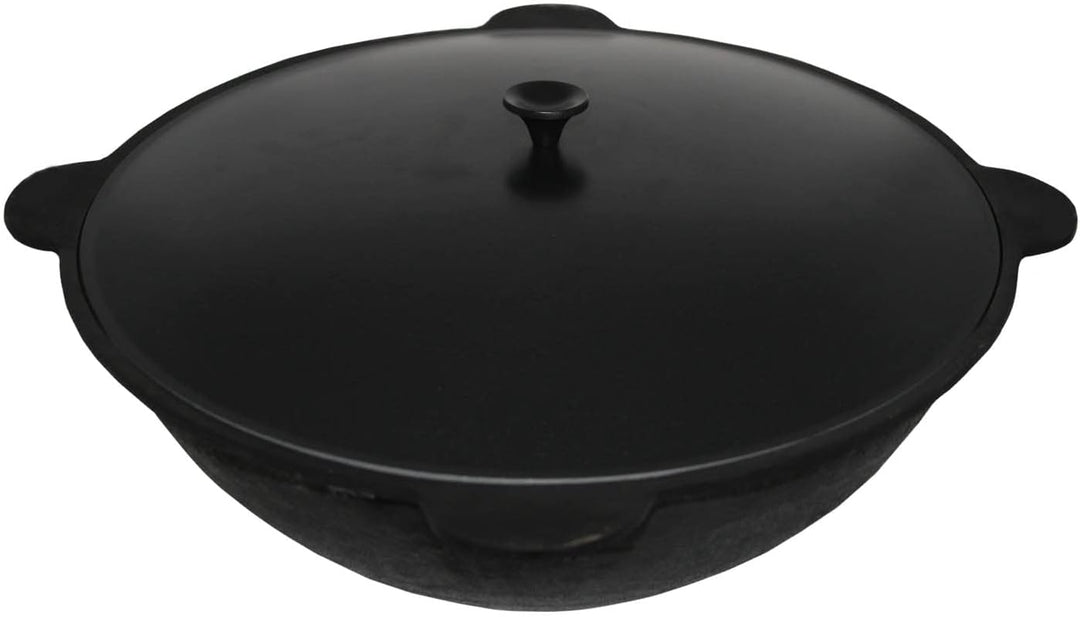 Kasan Gusseisen 16 Liter Original Usbekischer Kazan INNEN GLATT GESCHLIFFEN Asien Wok Dutch Oven