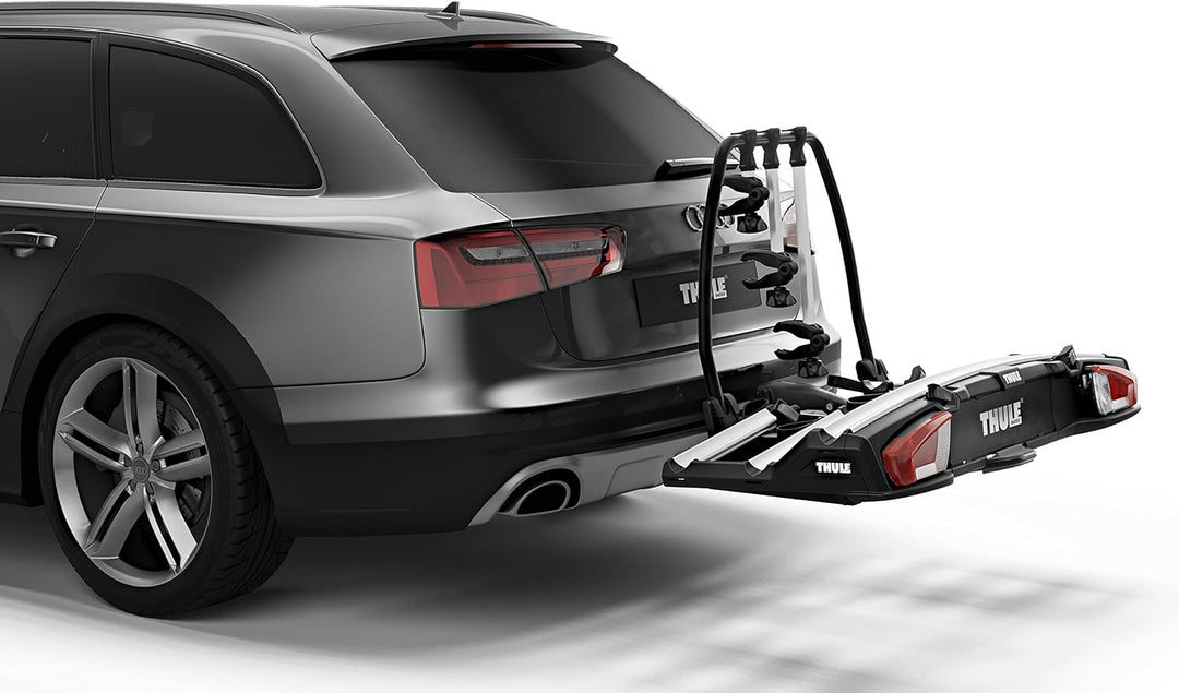 Thule 939000 Fahrradträger VeloSpace XT 3 Bikes, 13 pin &amp; 9173 Transportrollen, schwarz, 50 x 25 x 2