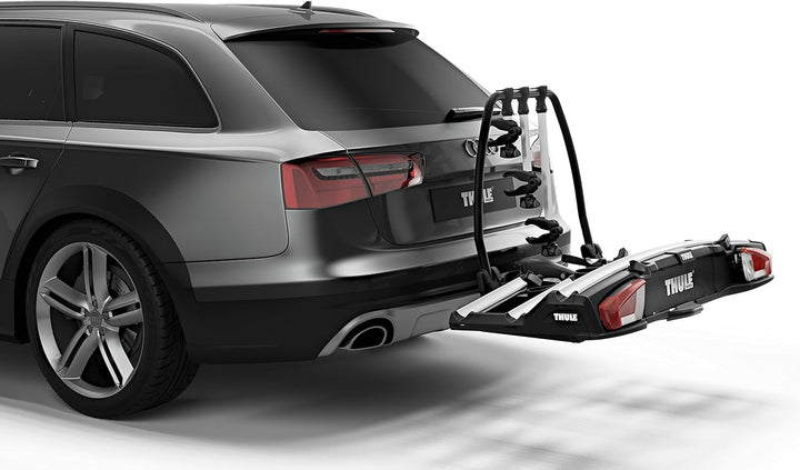 Thule 939000 Fahrradträger VeloSpace XT 3 Bikes, 13 pin &amp; 9173 Transportrollen, schwarz, 50 x 25 x 2