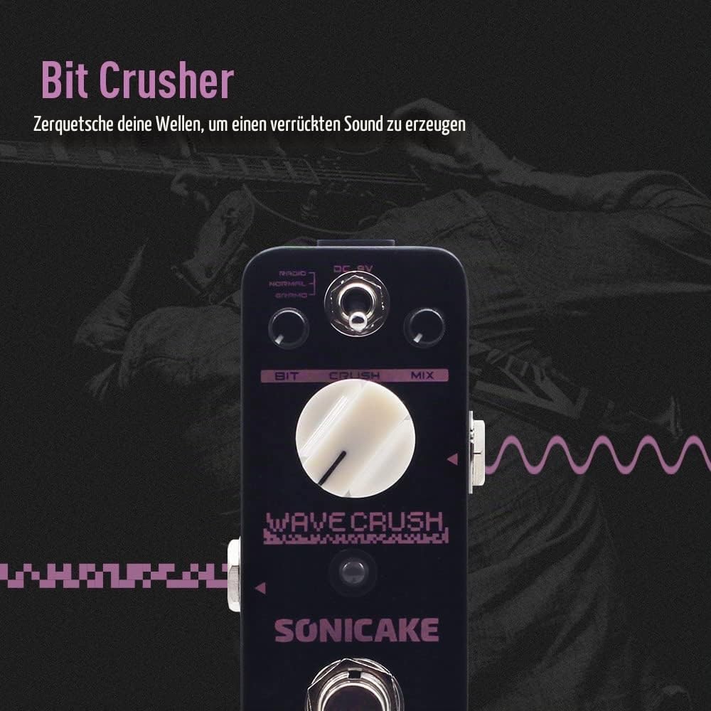 SONICAKE Bitcrusher Pedal Bitcrush Digital Sampling Rate Sample Reducer Gitarre Effektpedal Synth Sy