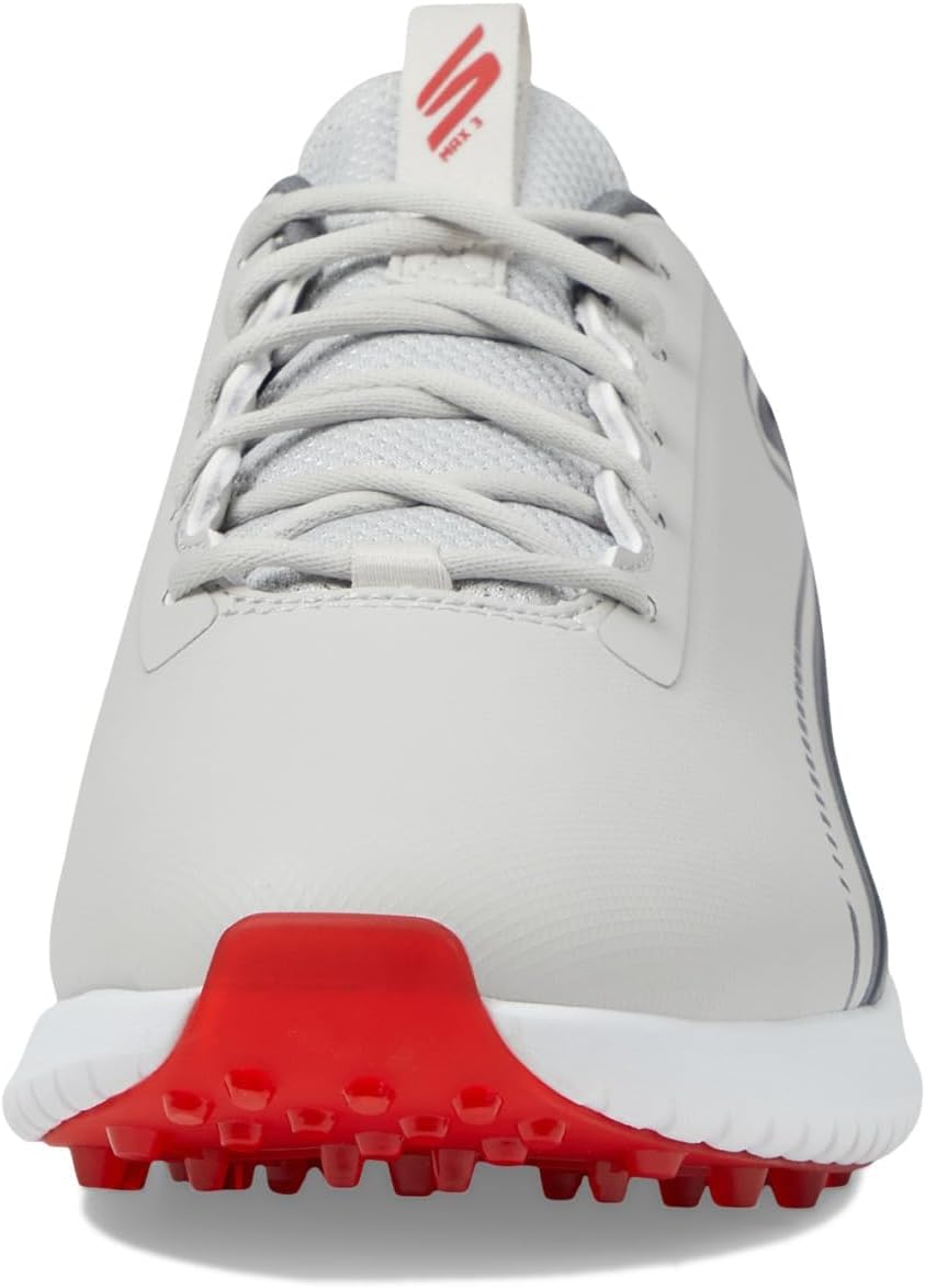 Skechers Herren Go Golf Drive 5 wasserdichte stachellose Leder Golfschuhe 40 EU Grau Rot, 40 EU Grau