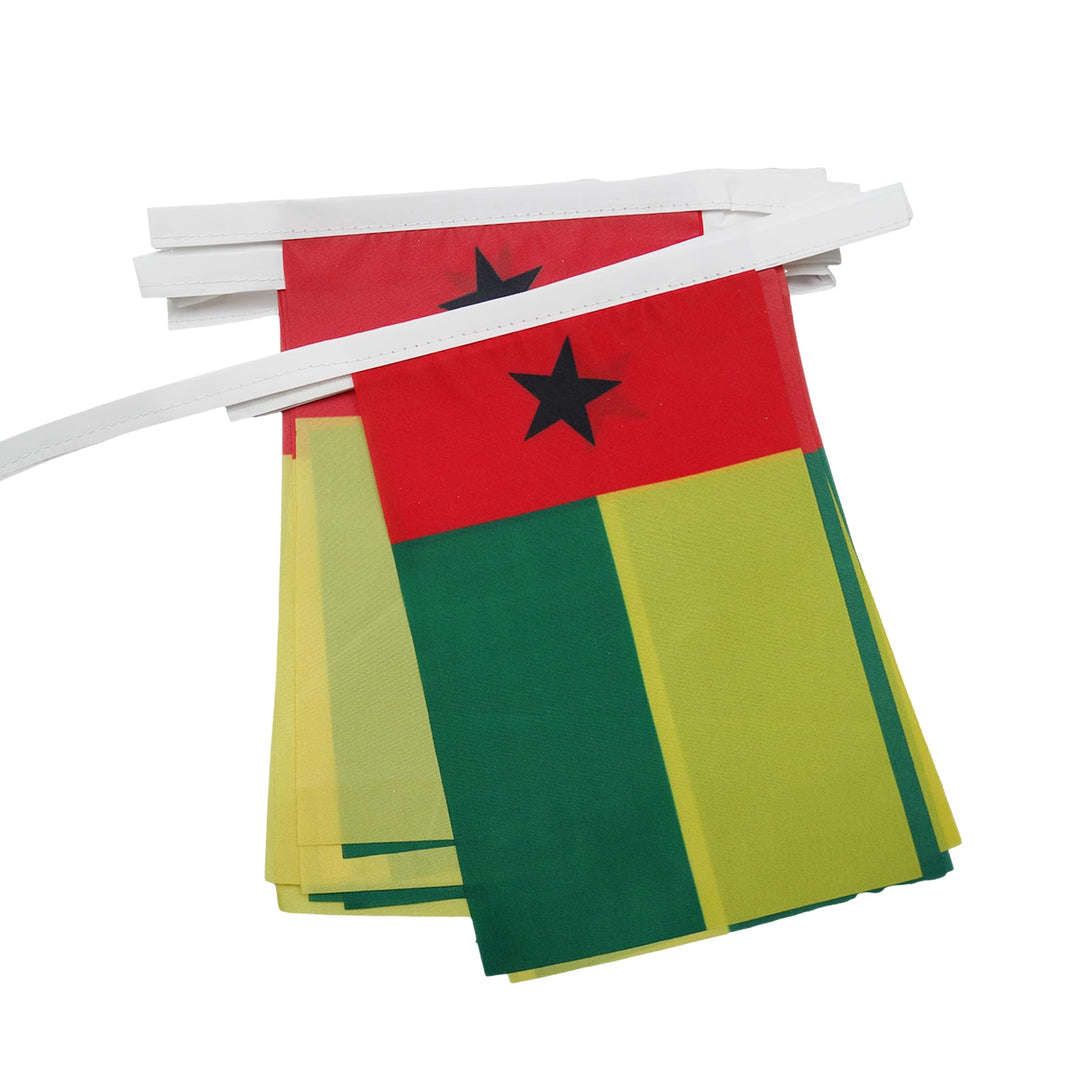 FAHNENKETTE GUINEA-BISSAU 12 meter mit 20 flaggen 45x30cm- BISSAU-GUINEISCHE Girlande Flaggenkette 3