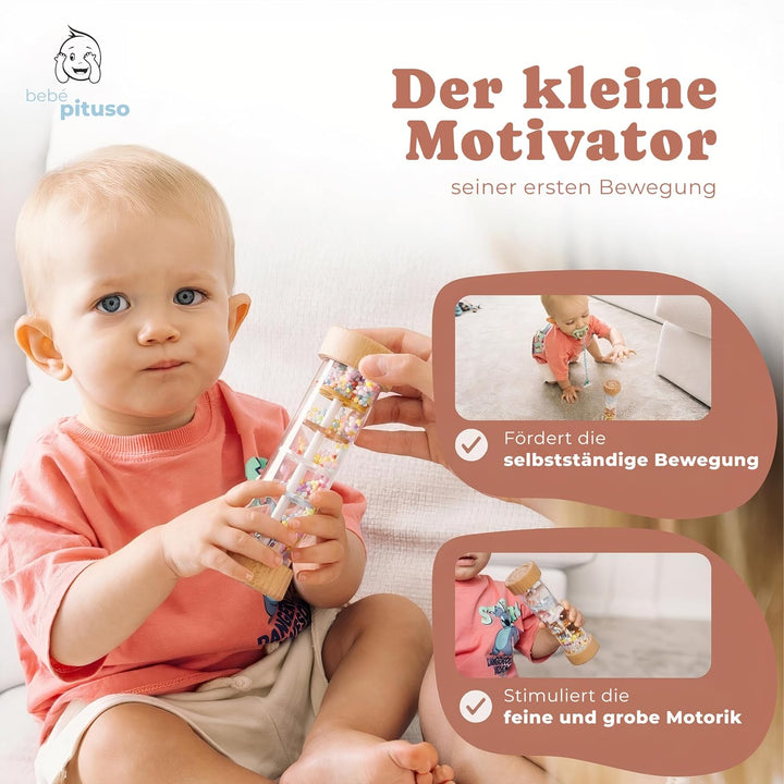 Regenmacher baby | Montessori Spielzeug ab 6 Monate | Sensorik- und Motorikspielzeug | Greifspielzeu