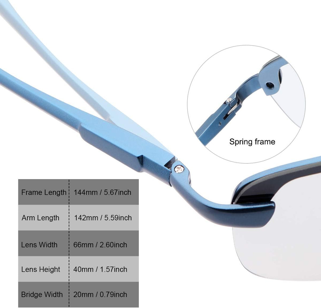 MIRYEA Herren Photochromatisch Sportbrille Polarisiert Sonnenbrille UVA UVB Brillen 3043-blau, 3043-