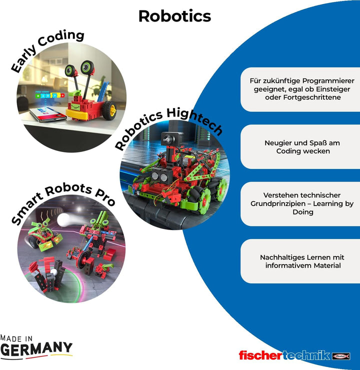 fischertechnik 569021 ROBOTICS Smart Robots Pro, Robotikbausatz ab 8 Jahre mit 12 Modellen, zum Baue
