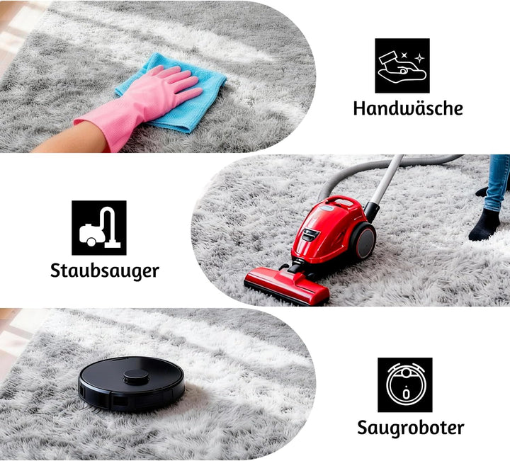 MARATIP Plüsch Teppich,Flauschiger Teppich Rund,grosse Grösse modernes Wohnzimmer,Kinder Mädchen,wei