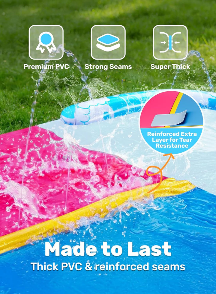 JOYIN 22,5ft/685.8cm Wasserrutsche und 2 Bodyboards, Garten-Wasserrutsche Sommer-Rutsch-Wasserrutsch