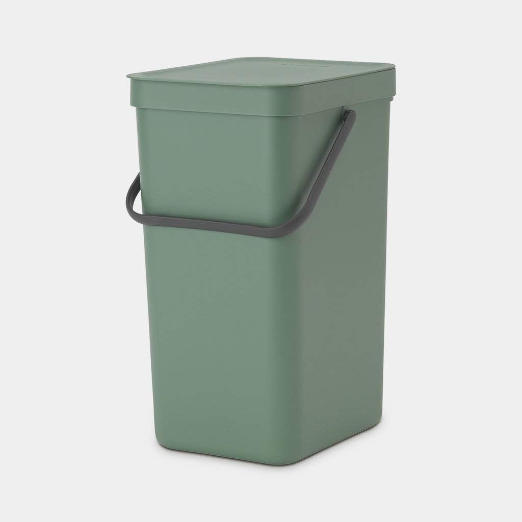 Brabantia 129827 Abfalleimer, Plastik, Tannengrün, (16L) UK Fir Green 16 Liter Mülleimer, Fir Green