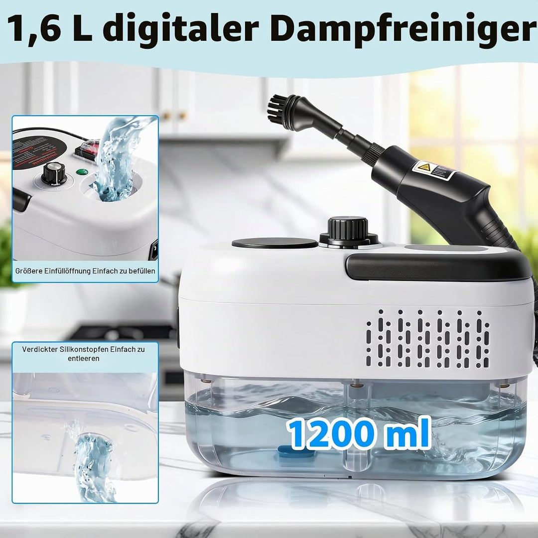 Neu 3-Stufig Einstellbarer Dampfreiniger Handgerät für Alles Haushalt Und Auto, 11s Aufheizzeit, 3ba