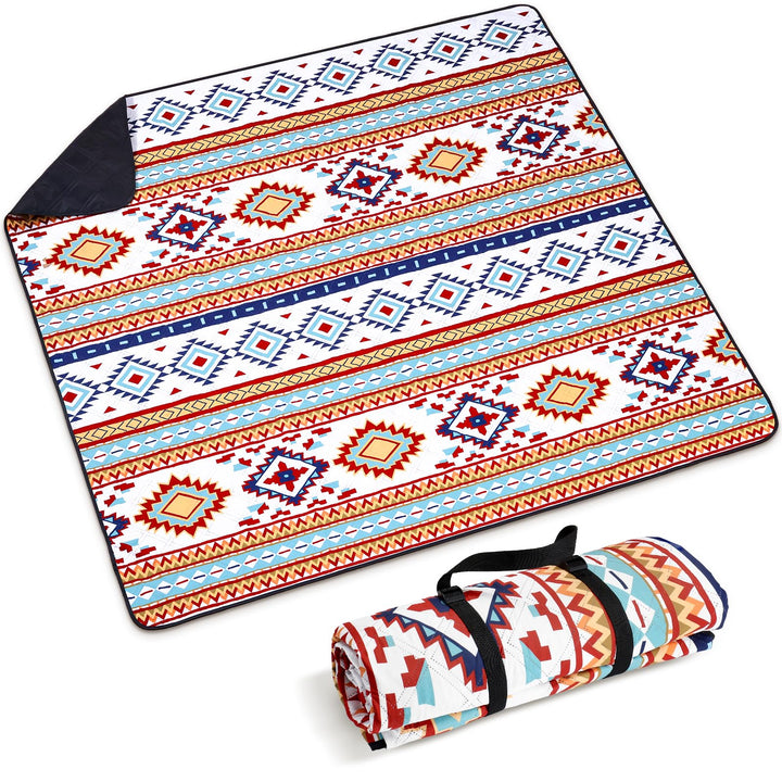Picknickdecke 200x200cm XXL, wasserdichte sandfreie Stranddecke, 3-lagig gepolsterte isolierte Campi