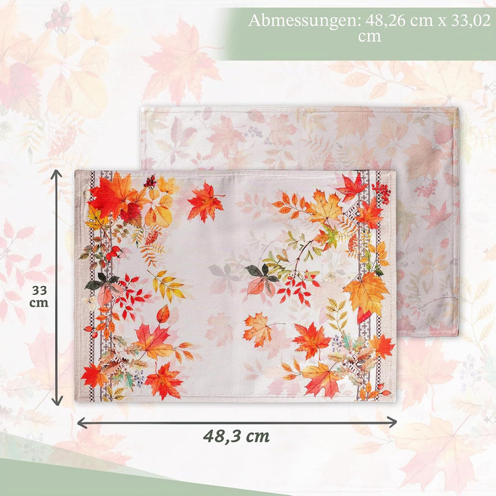 Maison d' Hermine Tischset, 100% Baumwolle Set mit 4, dekorative Oster-Tischsets, waschbare Stoff-Ti