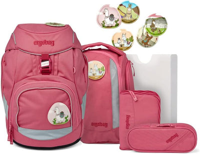 ergobag Kollektion 2020 Schulranzen-Set, OneSize Lamas in Bärjamas - Rosa, Lamas in Bärjamas - Rosa