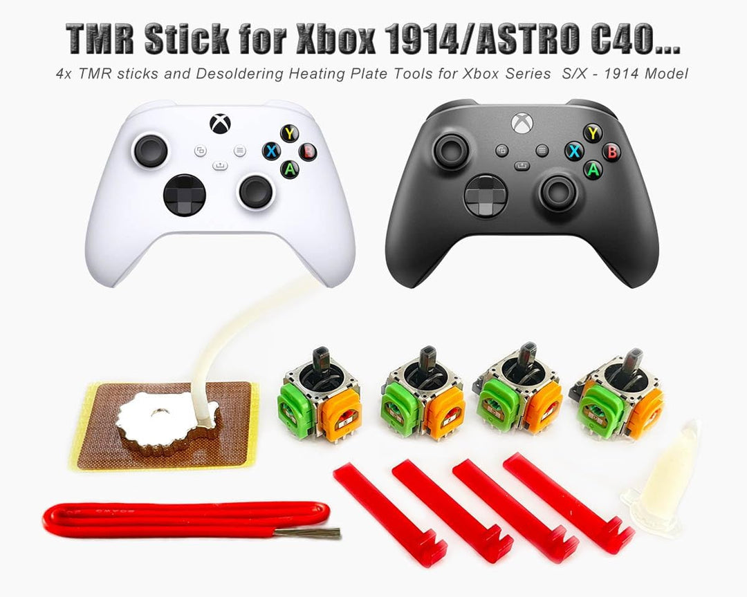 ElecGear 4x TMR Joystick und Entlötheizplatte Ersatz für Xbox Series S/X Controller 1914 Modell, TMR