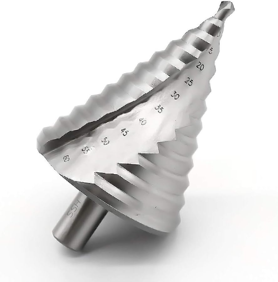 Meichoon Forstnerbohrer 6-60 mm Stufenbohrer Spiralnut 12 Stufen gross HSS Kobaltkegel Bohrwerkzeug
