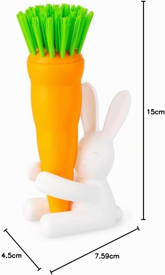Balvi Spülbürste Bunny Bürste in Form Einer Karotte und Halter in Form eines Kaninchens. Geeignet fü