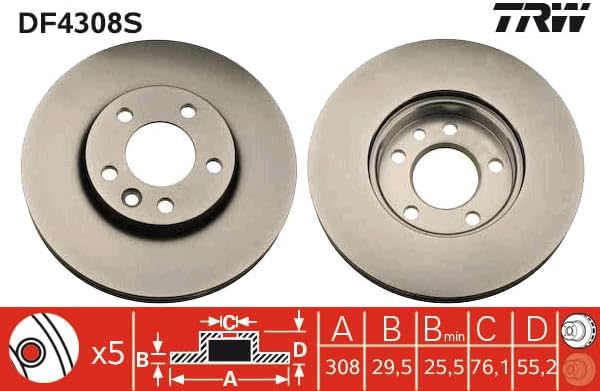 TRW Automotive AfterMarket DF4308S Bremsscheibe