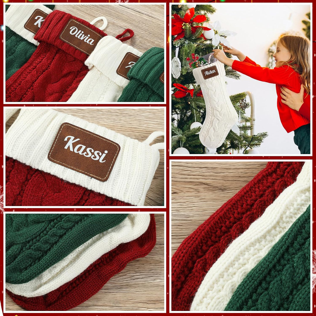 NIBESSER Weihnachtsstrumpf Personalisiert 2er Set Nikolausstrumpf mit Benutzerdefinierte Namen 18” G