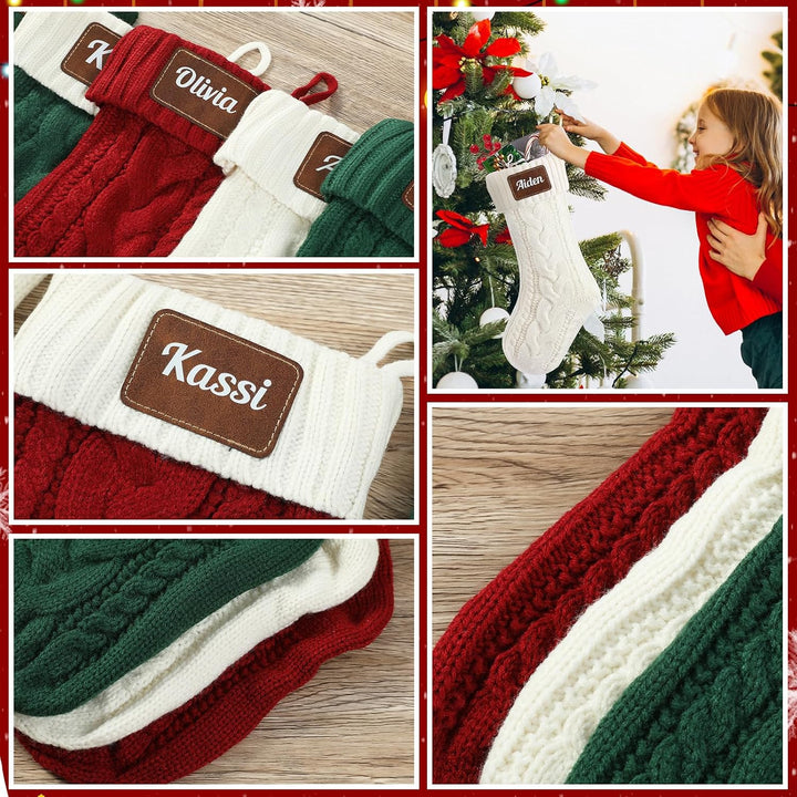 NIBESSER Weihnachtsstrumpf Personalisiert 2er Set Nikolausstrumpf mit Benutzerdefinierte Namen 18” G
