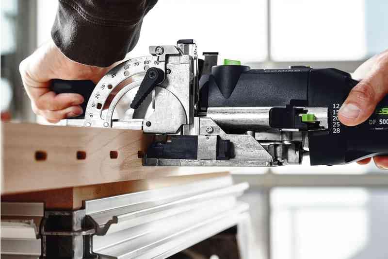 Festool Dübelfräse DF 500 Q-Plus DOMINO (mit DOMINO Fräser, Zusatzanschlag, Gabelschlüssel), im Syst