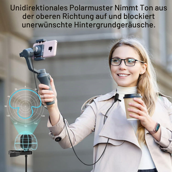Cubilux Unidirektionales USB C Lavaliermikrofon, Typ C Ansteckmikrofon, kompatibel mit MacBook, iPho