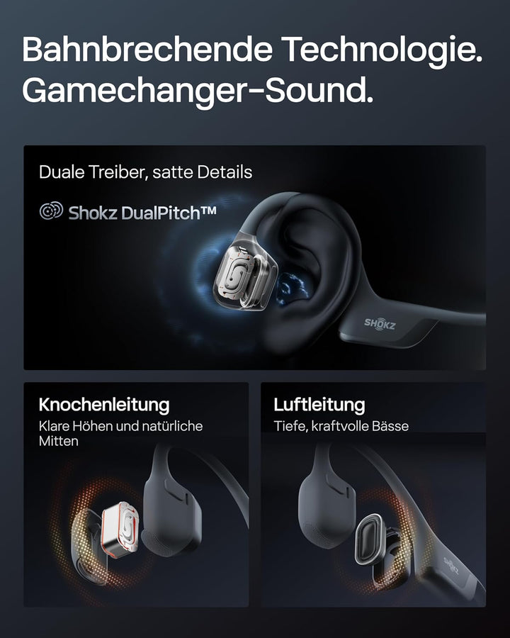 SHOKZ OpenRun Pro 2 Mini Knochenschall Sportkopfhörer, Open-Ear-Ohrhörer mit Bluetooth 5.3, Mikrofon