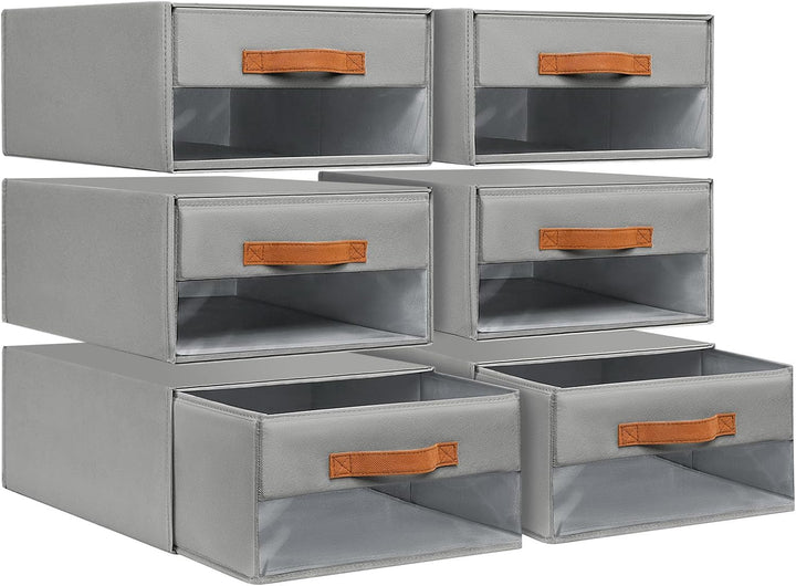 DIMJ Schubladen Ordnungssystem Schubladenboxen - Aufbewahrungsbox Faltboxen mit Fenster Organizer Sc