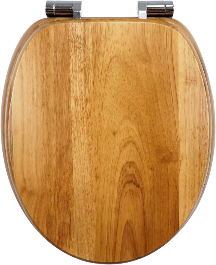 WC-Sitz mit Absenkautomatik Holz, Massivholz Toilettendeckel, Toilettensitz Einfache Montage und Ein