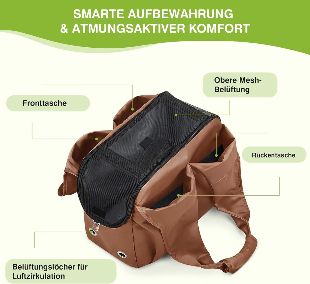 ALLSOPETS Hundetasche Leichte FaltbareTragetasche mit Sicherheitsleine Hände Frei Reisetasche Schult