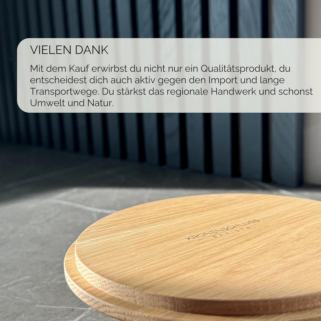 KRONENSCHLUSS Barista - Made in Germany Mühlendeckel | ECM | für 500g Bohnenbehälter | Nussholz, Nus