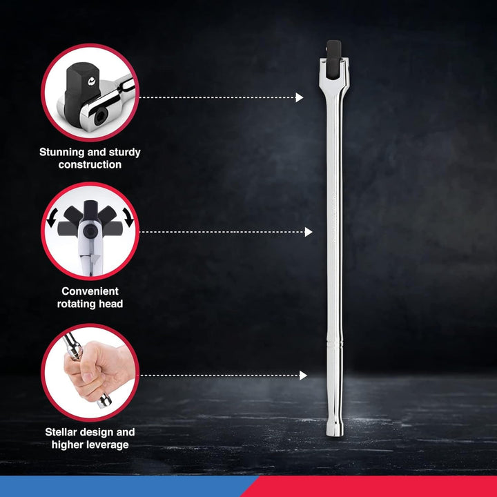 Neiko 00211A 1/2-Zoll-Antriebs-Verlängerungsstange, 45,7 cm lang, hergestellt aus CrV-Stahl, 1/2-Zol