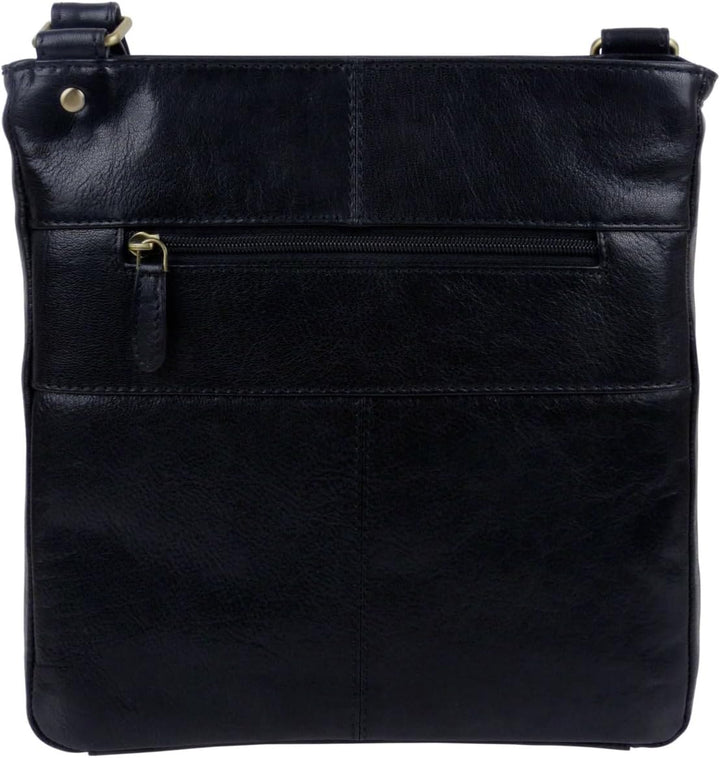 Rowallan Of Scotland Unisex-Umhängetasche aus der Supatra-Reihe, Leder Schwarz, Schwarz