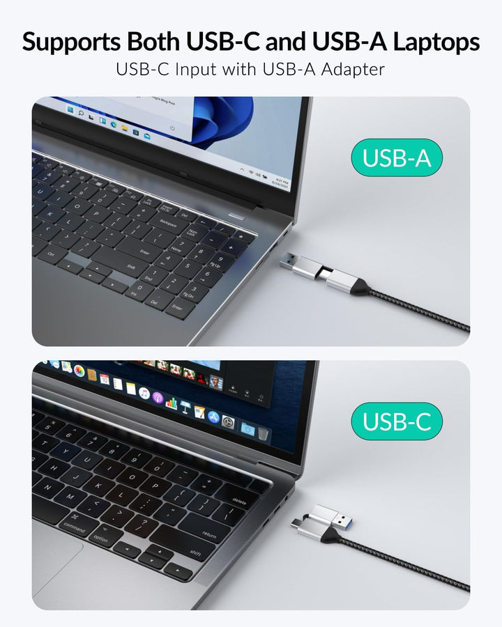 GiGimundo LK10 DisplayLink Docking Station Dual Monitor 4K 60Hz für M1/M2/M3 MacBook Air/Pro, Tragba